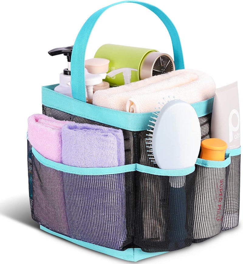 EUDELE Mesh Shower Caddy Portable for College Dorm Room Essentials with 8-Pocket Large Capacity,Shower Bag for Beach,Swimming,Gym,Travel essentials - Image 1